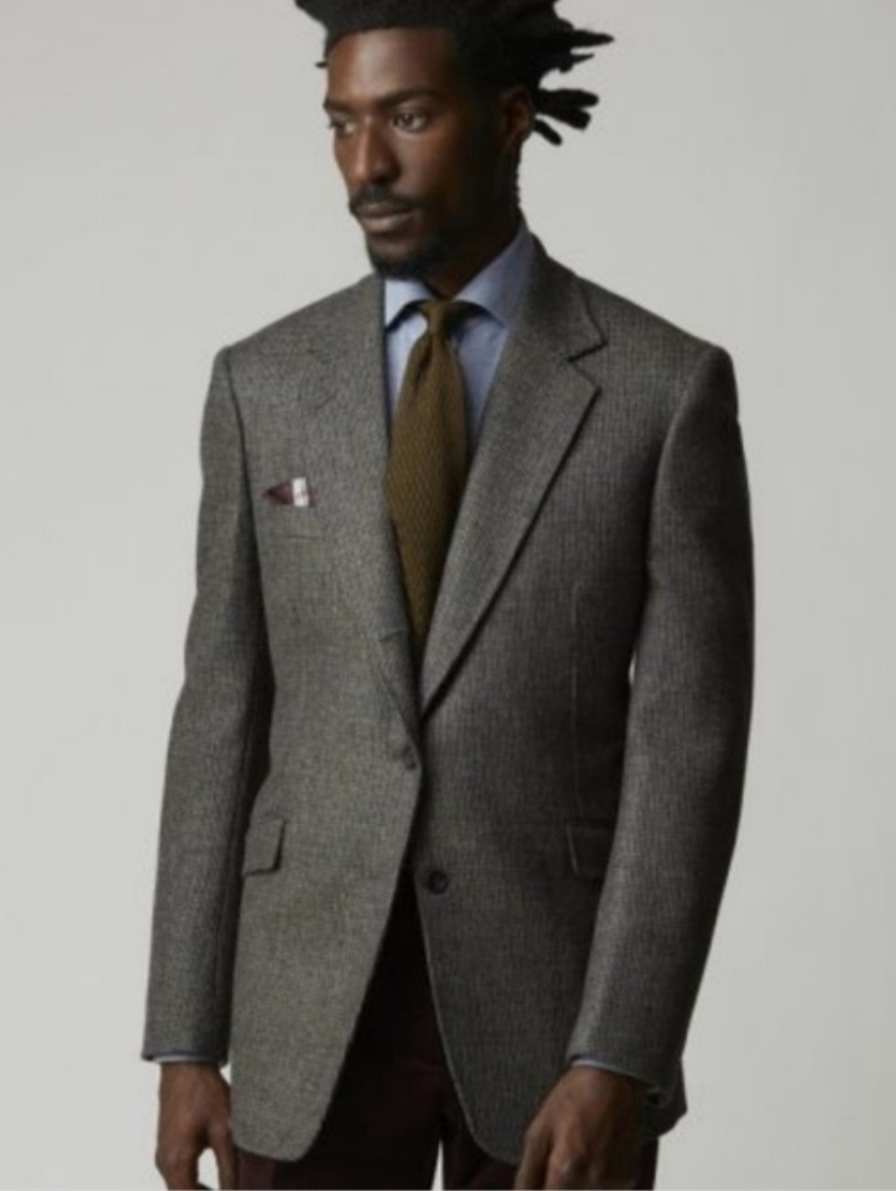 HUNTSMAN SAVILE ROW GREY BLAZER